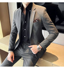 (Jaqueta + calças) marca de alta qualidade boutique cor sólida masculino casual negócios escritório terno noivo vestido casamento festa blazer calças