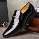 Negócios de luxo oxford sapatos de couro dos homens respirável couro patente sapatos formais plus size homem escritório casamento apartamentos masculino preto