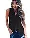 Blusa Feminina Casual de Verão com Decote V, Sem Mangas, Cor Sólida, Detalhe Plissado e Caimento Solto para o Dia a Dia