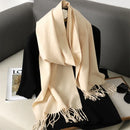 62 cores sólidas mulheres cachecol de inverno quente engrossar xale de caxemira moda ao ar livre luxo borlas pashmina senhora envoltório cachecóis à prova de vento