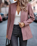 Blazer Feminino de Manga Longa, Cardigã Casual Chic Francês, Casaco Feminino, Vestuário Feminino
