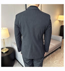 Terno Masculino Slim de Luxo Cinza e Preto M-7XL com Colete e Calça - Estilo Casual de Negócios e Abotoamento Duplo para Noivos