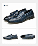 Novos Sapatos Sociais de Couro Masculinos 2026 Estilo Britânico Moda Masculina Sapatos de Vestir Cor Sólida Tamanhos Grandes Loafers de Grife