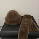 Luxury Faux Fur Hat & Scarf Set - Warm Elegant Versatile for Winter Cold Commute High-end Holiday Party