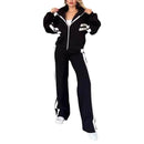 Women Two Piece Set Pants Sets Striped Jacket Matching Sets Y2k Tops Tracksuit Autumn Spring Long Pant Casual Outfit Suits 2025