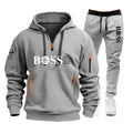 Conjunto Masculino de Moletom e Calça 2 Peças Primavera/Outono 2026, Novo, para Corrida ao Ar Livre, Corta-Vento, com Zíper, Quente, Roupa Esportiva Masculina