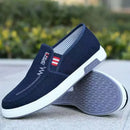 Sapatos masculinos tênis de lona respirável para jovens deslizamento em sapatos de tênis de caminhada mocassins casa mocassins trabalho skate apartamentos