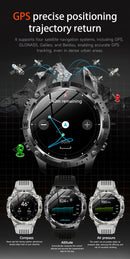 NOVO 2026 Smartwatch GPS Militar para Atividades ao Ar Livre com Mapa Offline, GPS L1+L2 de Banda Dupla, Bússola, Ciclismo, Corrida, Natação, Monitor de Frequência Cardíaca e 10ATM