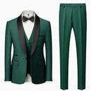 Conjunto de Terno Masculino 3 Peças com Lapela Preta Tamanho EUA: Casaco, Colete e Calças / Traje Formal para Noivo, Casamento e Negócios
