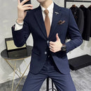 (Jaqueta + calças) marca de alta qualidade boutique cor sólida masculino casual negócios escritório terno noivo vestido casamento festa blazer calças