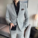(Jaqueta + calças) marca de alta qualidade boutique cor sólida masculino casual negócios escritório terno noivo vestido casamento festa blazer calças
