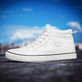 Tênis de lona de cano alto masculino deslizamento-on rendas casuais all-preto sapatos de skate básicos para estudantes sola plana sapatos esportivos confortáveis