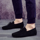 Sapato masculino de camurça vermelha, mocassim de couro macio, sapatos baixos casuais confortáveis, moda primavera, novo, 2023