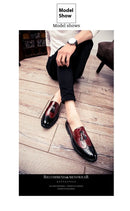 2026 Novo Sapato Masculino Slip-On Casual de Couro com Estampa de Crocodilo e Franjas Tamanho Grande 46