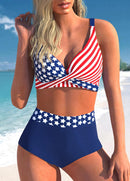 Conjunto de biquíni retrô estampado feminino, elástico alto, estampa preto e branco, regata, maiô de praia sexy feminino, novo, verão, S-5XL