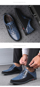 Sapatos Casuais de Outono Inverno Estilo Coreano Modernos com Sola Preta Sapatos de Couro Masculinos para Negócios com Cadarço Simples e Elegantes