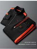 Conjunto de agasalho masculino jaqueta masculina na moda ins bordado moda masculina jaqueta calças terno de duas peças