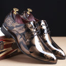 Sapatos masculinos de escritório com padrão floral, sapatos formais de couro de luxo, sapatos de casamento para noivo, sapatos oxford, vestido 37-50