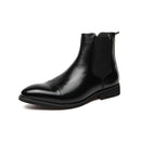 Chelsea botas para homens sola vermelha pu tornozelo negócios dedo do pé redondo deslizamento-em botas masculinas frete grátis tamanho 38-46 sapatos masculinos