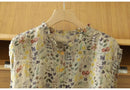 Camisa Sem Mangas Estampada Estilo Ocidental para o Verão, Top Floral Retro Artístico Solto e Versátil para Mulheres