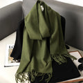 62 cores sólidas mulheres cachecol de inverno quente engrossar xale de caxemira moda ao ar livre luxo borlas pashmina senhora envoltório cachecóis à prova de vento