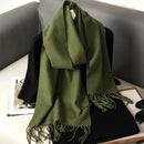62 cores sólidas mulheres cachecol de inverno quente engrossar xale de caxemira moda ao ar livre luxo borlas pashmina senhora envoltório cachecóis à prova de vento