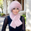 Luxury Faux Fur Hat & Scarf Set - Warm Elegant Versatile for Winter Cold Commute High-end Holiday Party