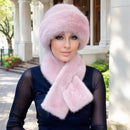 Luxury Faux Fur Hat & Scarf Set - Warm Elegant Versatile for Winter Cold Commute High-end Holiday Party