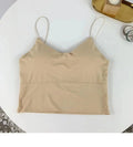 1pc feminino sexy cor sólida camisola tubo de seda gelo sem costura esportes regata sem fio roupa interior sutiã acolchoado bralette colete