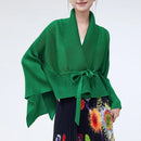 Mulheres primavera outerwear cardigan xale 2026 novo solto queimado lapela tie-up estilo assimétrico feminino outerwear topo