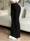 Calças femininas pretas de cintura alta queimadas elásticas calças de emagrecimento casual diário na moda 2026 primavera moda feminina bottoms soltos