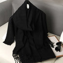 62 cores sólidas mulheres cachecol de inverno quente engrossar xale de caxemira moda ao ar livre luxo borlas pashmina senhora envoltório cachecóis à prova de vento