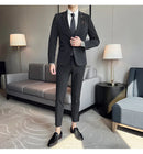 (Jaqueta + calças) marca de alta qualidade boutique cor sólida masculino casual negócios escritório terno noivo vestido casamento festa blazer calças