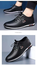 Sapatos Casuais Masculinos Confortáveis e Respiráveis, Sola Macia, Ultra-Couro, Novo Estilo Primavera 2026, Bico Redondo, Salto Baixo