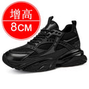 Tênis casuais masculinos com design em malha respirável, sola grossa, tênis esportivos masculinos modernos, estilo Dad Shoes com aumento de altura invisível de 6-10cm.