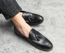 Sapato de couro casual masculino, sapato de casamento com franja de boi, sola de boi, moda estilista, alta qualidade, novo