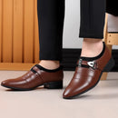 Sapatos de couro clássicos para homens deslizamento no dedo do pé apontado oxfords formal festa de casamento escritório negócios sapatos casuais para masculino