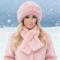 Luxury Faux Fur Hat & Scarf Set - Warm Elegant Versatile for Winter Cold Commute High-end Holiday Party