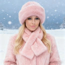 Luxury Faux Fur Hat & Scarf Set - Warm Elegant Versatile for Winter Cold Commute High-end Holiday Party