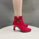2023 botas de salto alto feminino primavera e outono botas únicas novos sapatos femininos zip branco à prova dwaterproof água taiwan sapatos de salto alto