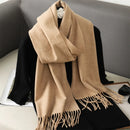 62 cores sólidas mulheres cachecol de inverno quente engrossar xale de caxemira moda ao ar livre luxo borlas pashmina senhora envoltório cachecóis à prova de vento