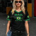 Camiseta de Futebol com Bandeira do Brasil para Mulheres e Homens, Verão 2026, Camisetas de Manga Curta, Roupas Esportivas para Família, Presente para Fãs do Brasil