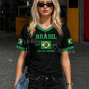 Camiseta de Futebol com Bandeira do Brasil para Mulheres e Homens, Verão 2026, Camisetas de Manga Curta, Roupas Esportivas para Família, Presente para Fãs do Brasil
