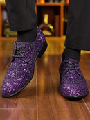 Homens de luxo vestido sapatos ouro prata lantejoulas sapatos de casamento de alta qualidade rendas oxford sapatos designer de moda masculino apartamentos tamanho grande