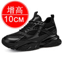 Tênis casuais masculinos com design em malha respirável, sola grossa, tênis esportivos masculinos modernos, estilo Dad Shoes com aumento de altura invisível de 6-10cm.
