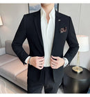 (Jaqueta + calças) marca de alta qualidade boutique cor sólida masculino casual negócios escritório terno noivo vestido casamento festa blazer calças