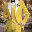 Personalizado novo branco e verde formal negócios terno masculino noivo padrinho festa de casamento baile masculino smoking 3 peça conjunto blazer colete p