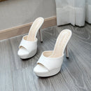 Sandálias de plataforma antiderrapante para mulheres, chinelos femininos, saltos finos, saltos super altos, sapatos de festa, verão, novo, 12cm, tamanho 34-39, 2022