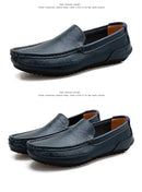 Sapatos Casuais Masculinos de Verão 2026, Marca de Luxo, Couro Genuíno, Mocassins Masculinos Vazados Respiráveis, Sapatos de Dirigir Slip-on
