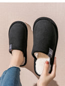 Inverno quente chinelos casa dos homens antiderrapante sapatos macios confortáveis de salto plano casa interior quarto chinelos de pelúcia quarto sapatos femininos